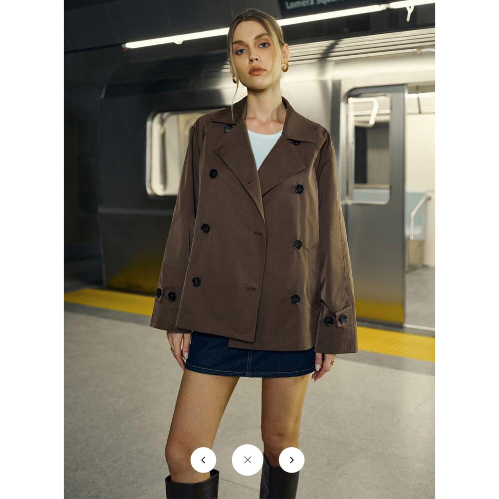 NWT Commense Double-Breasted Trench Coat Sz S - Picture 6 of 6